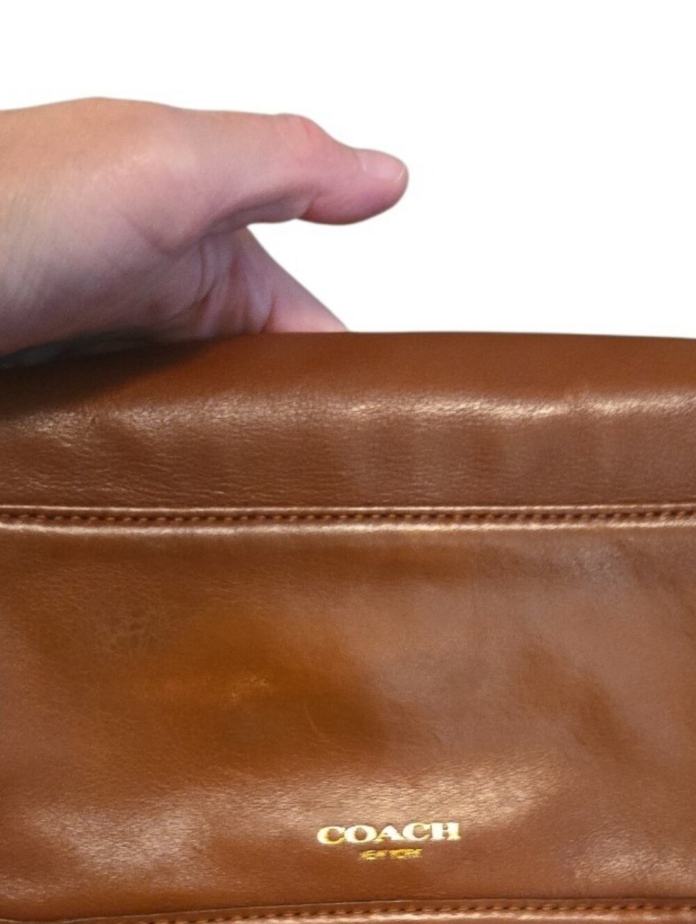 Vintage 2012 Coach Legacy Penny Cognac Crosbody W/ Cross Turnlock (Style) 19914 - Picture 6 of 12